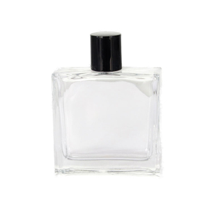 100ml rectangle perfume bottle with black lid luxury look thick bottom perfume bottle