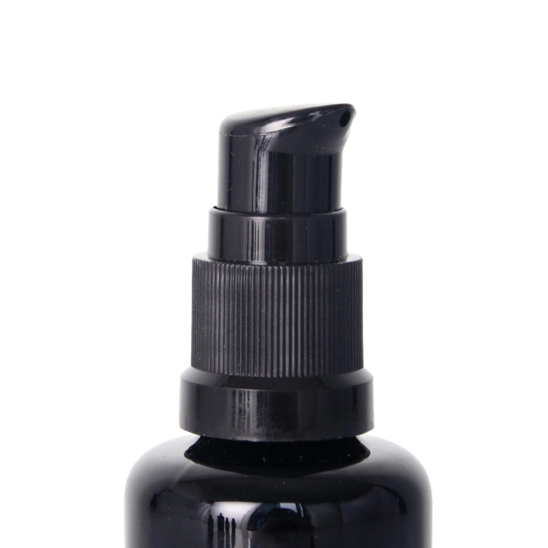 Empty Opaque Black Glass Pump Lotion Bottle