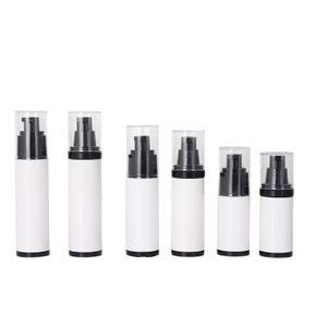 Black And White Color Matching Pump Round Plastic Lotion Bottle