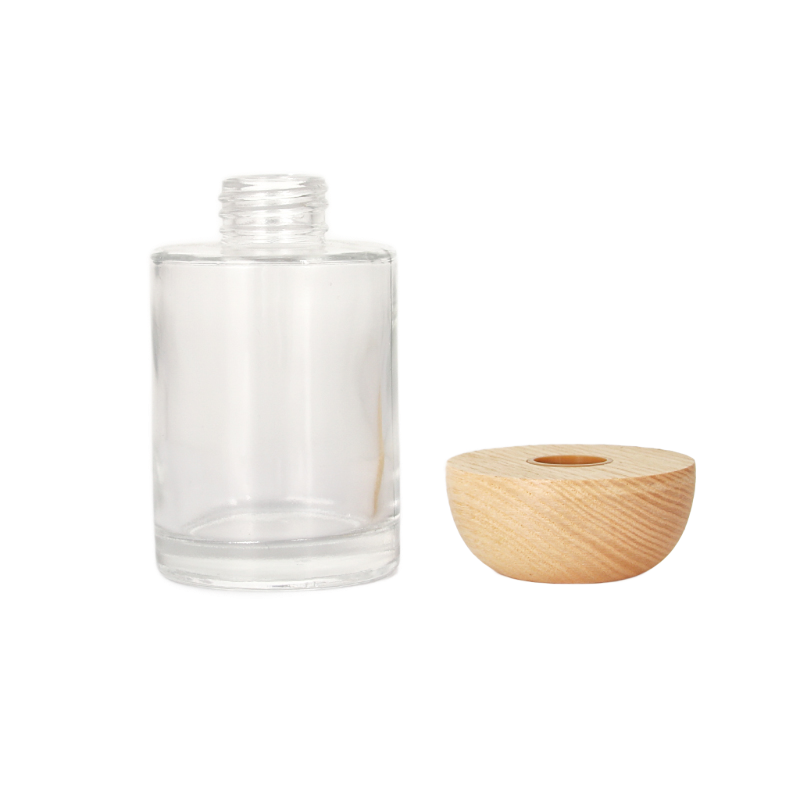 Semi-round Wooden Lid Thick Bottom Glass Reed Difusser Bottle