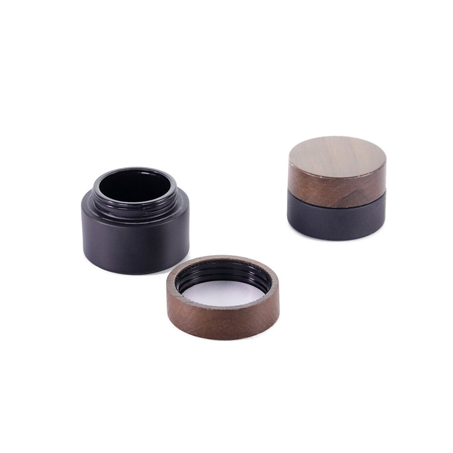 Matte Black Glass Jars with Bamboo Lids Wholesale