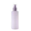 Opal White Glass Lotion Bottle with Silver Pump