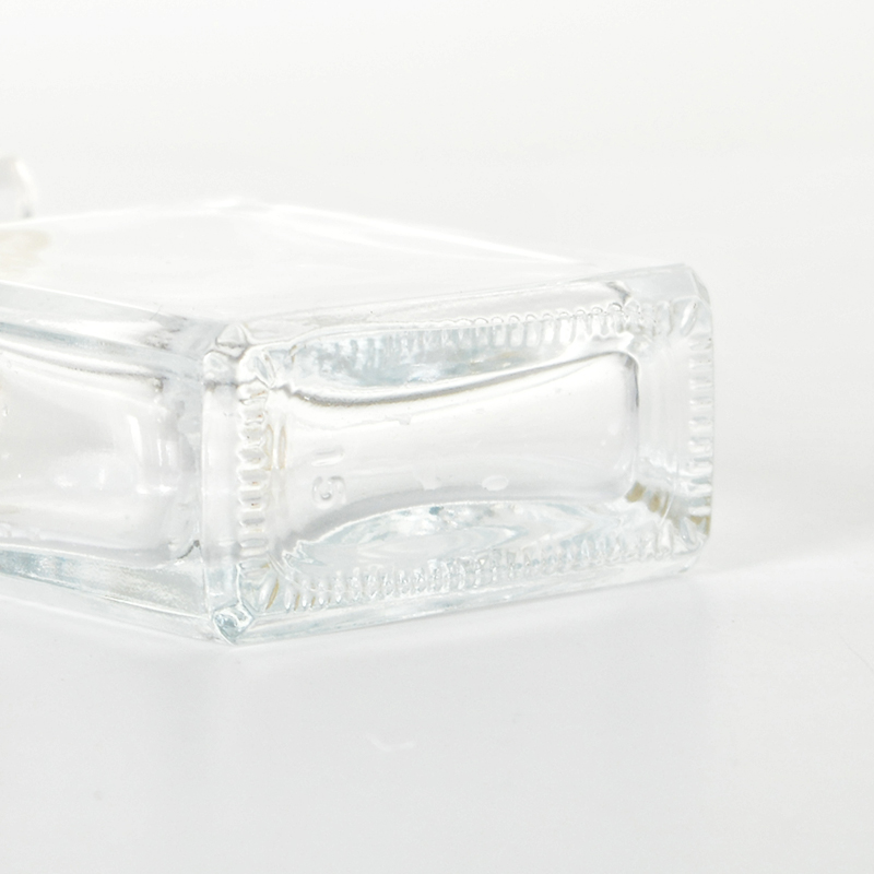 50ml rectangle perfume bottle with square clear lid luxury look thick bottom perfume bottle