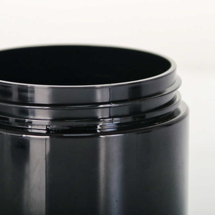 PET stock empty Plastic 100ml 120ml 150ml 200ml 250ml 300ml 500ml 8oz Black cosmetic jar for cream cosmetic packaging containers