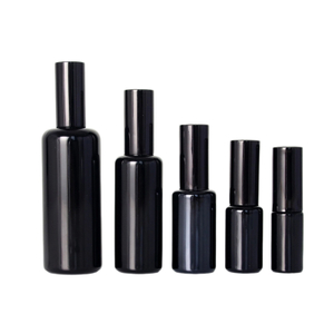 Opaque Black Glass Massage Lotion Pump Bottle