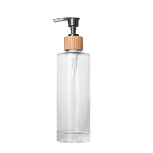 Glass Lotion Bottle with Bamboo Pump