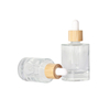 Clear Glass Bamboo Lotion Bottle with Bamboo Pump Dispenser