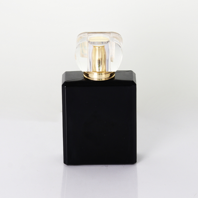 Elegant Black and Gold Cologne Spray Glass Perfume Bottle