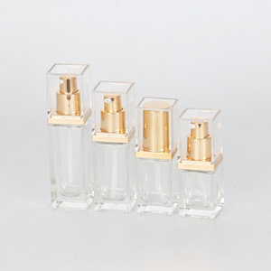 Small Square Glass Lotion Pump Bottle