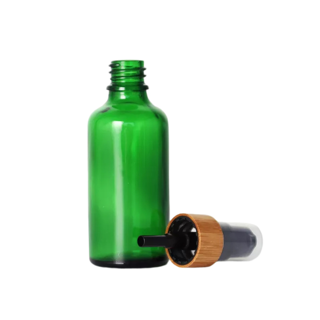 16 Oz Glass Lotion Bottle Containers with Bamboo