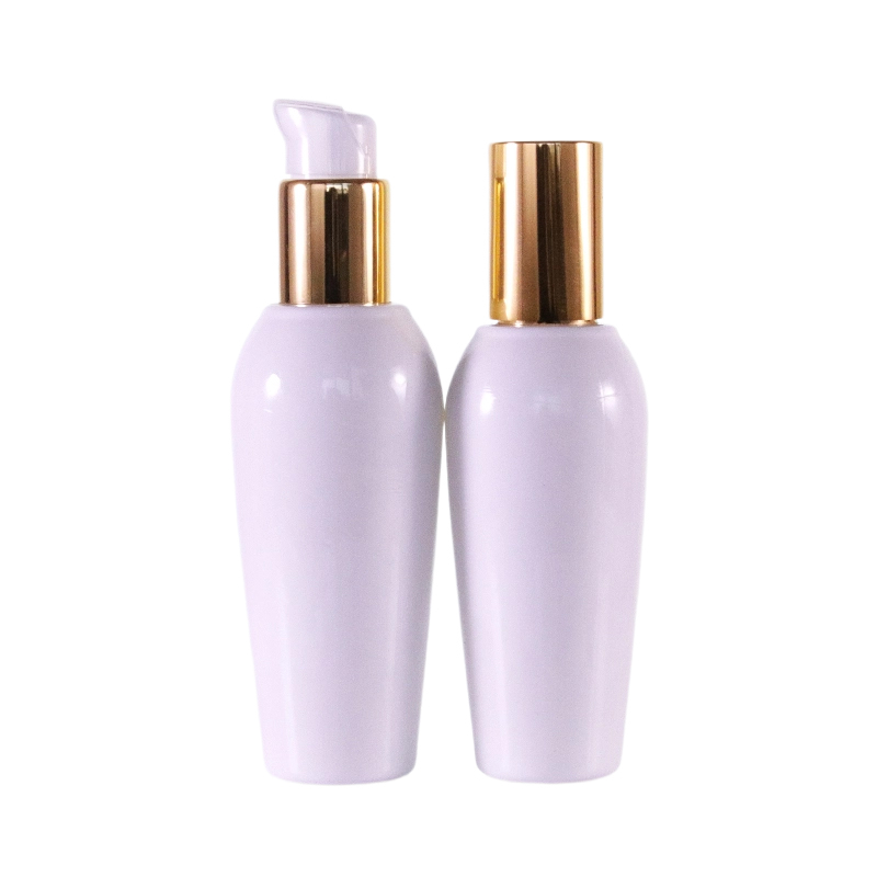 Luxury White Glass Lotion Bottle with Gold Pump