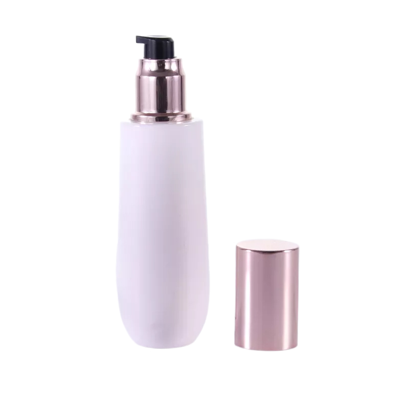 White Small Glass Lotion Pump Bottle