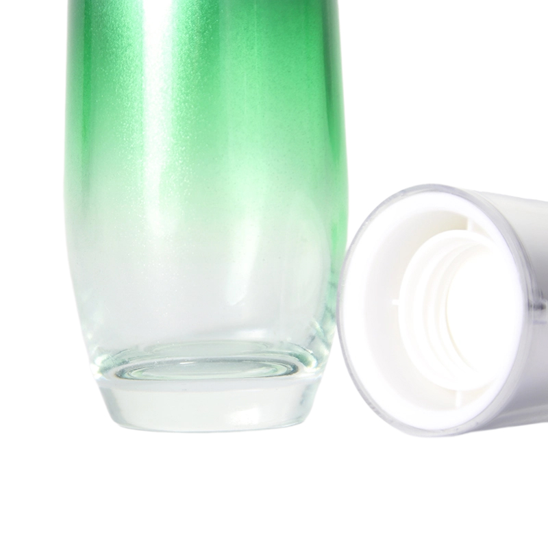 Green 100ml Glass Lotion Pump Bottle