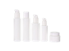 White Flat Shoulder Round Lotion Bottles And Cream Jar