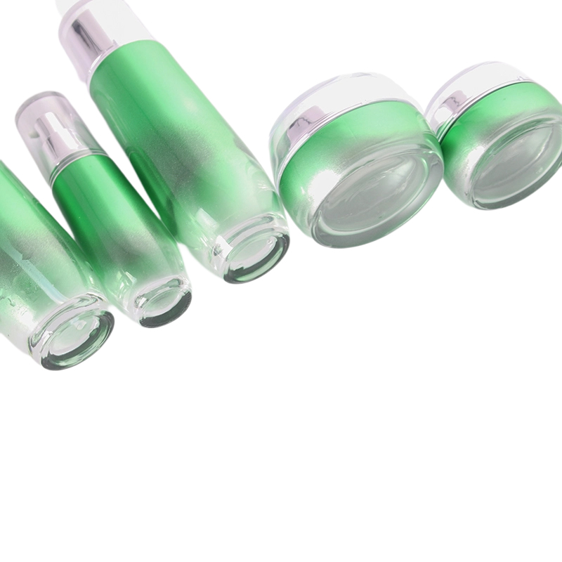 Green 100ml Glass Lotion Pump Bottle