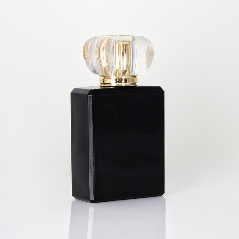 Elegant Black and Gold Cologne Spray Glass Perfume Bottle