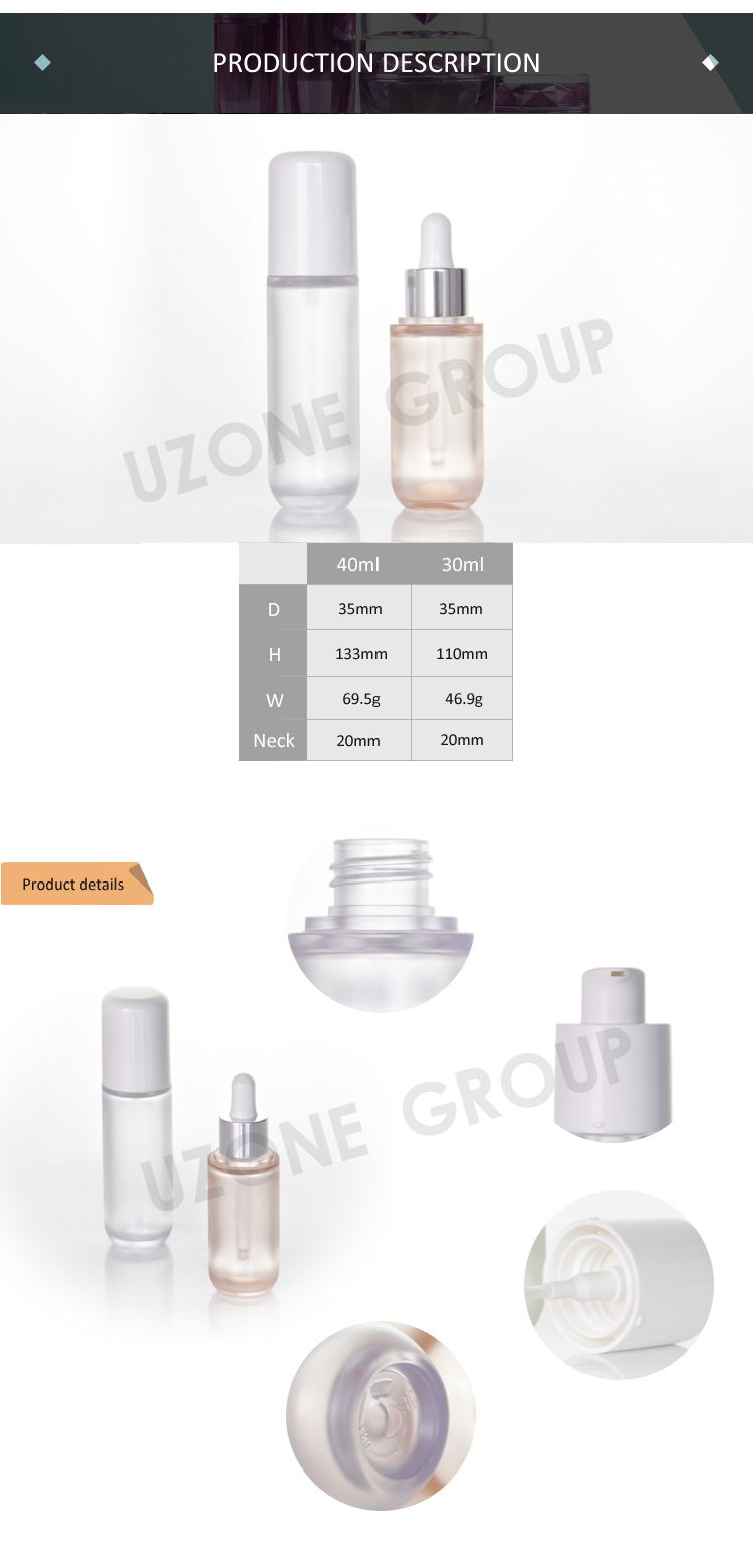 30ml 40ml Unique Transparent Plastic Lotion Bottle for Skincare