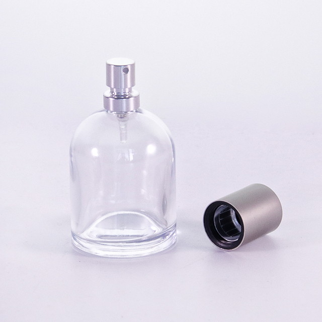 Metal Sprayer Round Shoulder Perfume Bottle with Thick Bottom