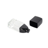 Small Square Glass Lotion Bottle with Matte Black Plastic Lids