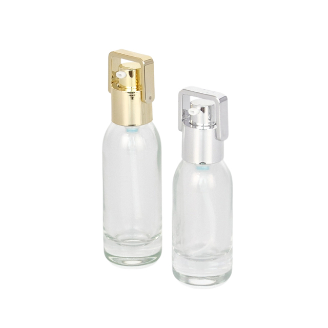 Mini Round Glass Lotion Bottle Pump