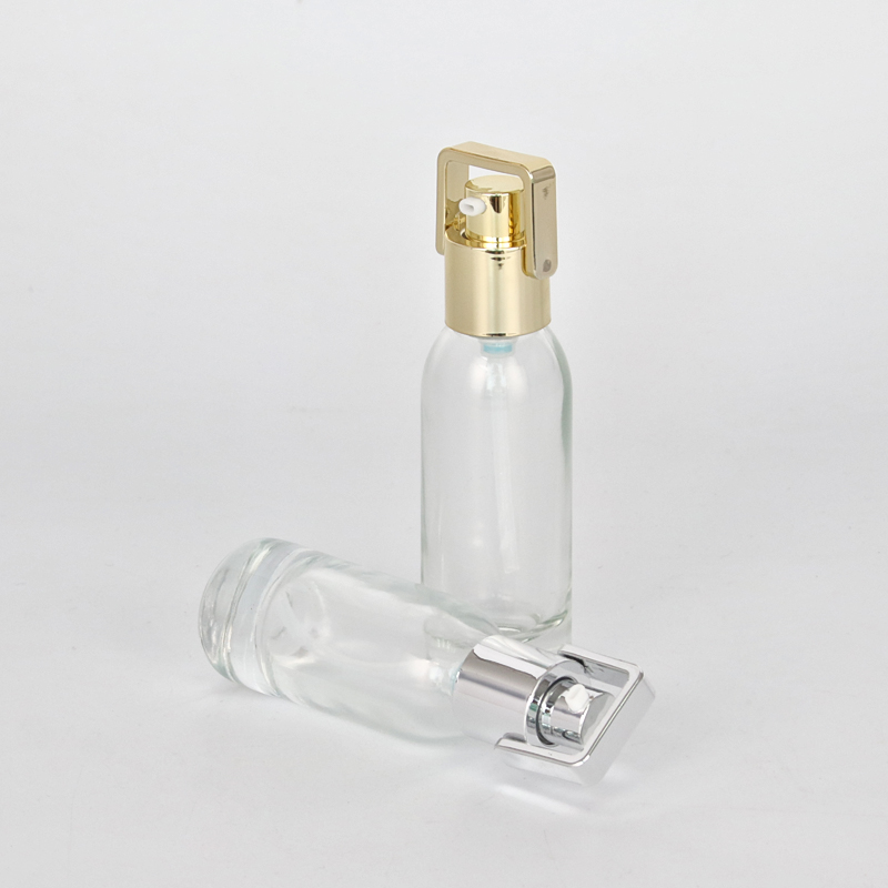 Mini Round Glass Lotion Bottle Pump