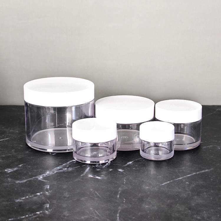 Thick Wall PET Plastic Cream Jars With White PP Lid Wholesale Price