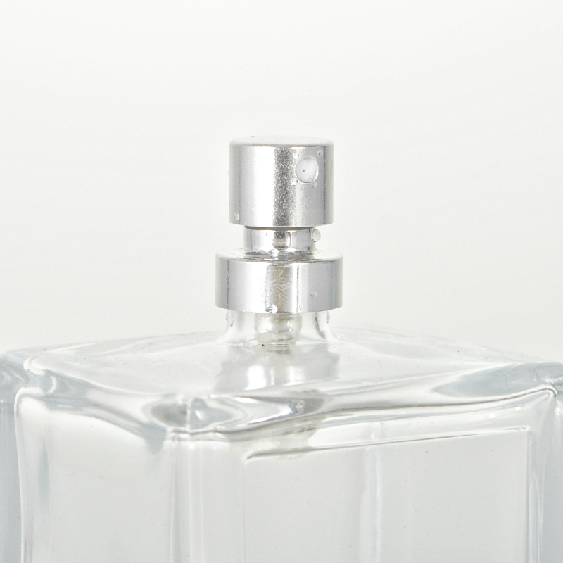 Square perfume bottle with square black lid luxury thick bottom perfume bottle
