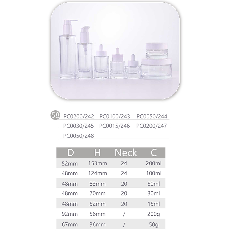 private mold heavy bottomskincare glass bottles & jars series