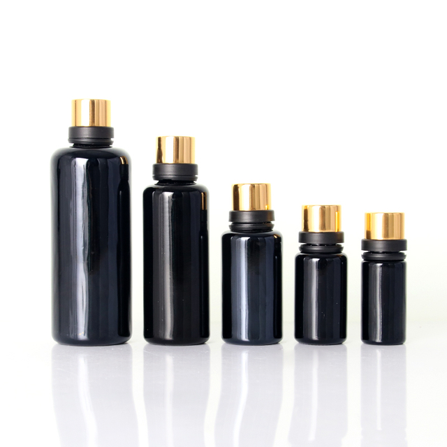 Essential Oil Bottle with Golden Tamper Evident Lid