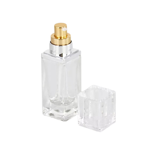 Fancy Square Glass Bottle with Lotion Pump