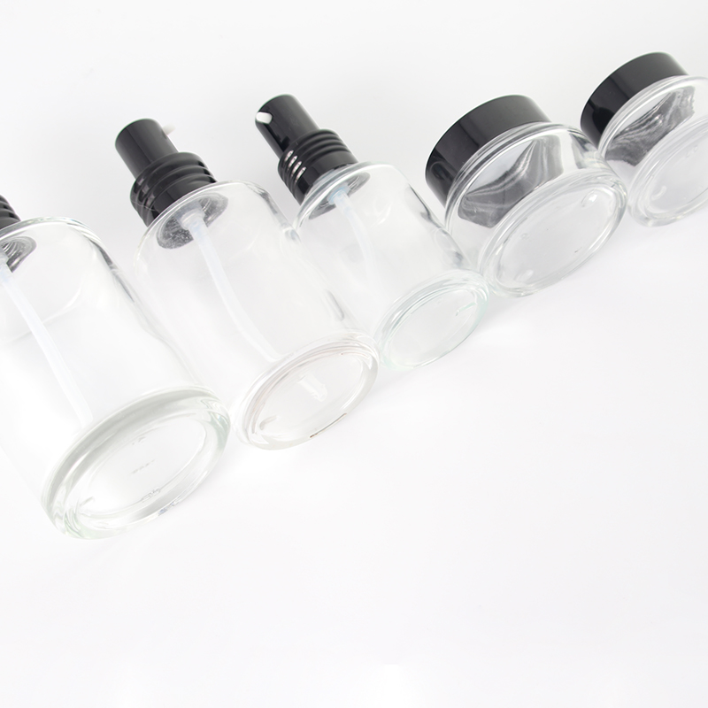 Clear Glass Lotion Pump Bottle with 28mm Dispenser