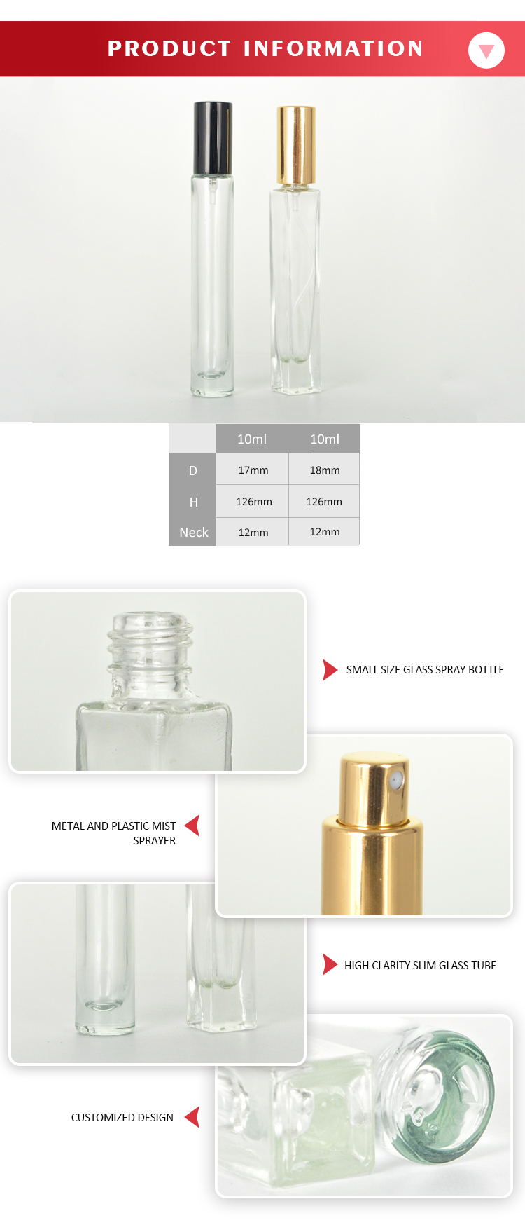 10ml glass perfume bottles